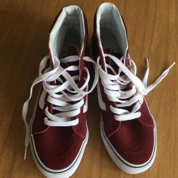 Vans off the Wall Sk8-Hi Burgundy Women’s Size 7 - Picture 2 of 8